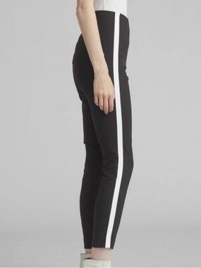 rag & bone Black Cropped Ankle Pants with White Side Stripe